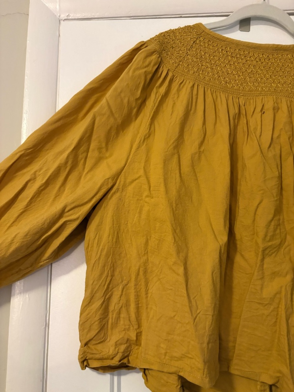 Old Navy Mustard Smocked Yoke Peasant Tunic - Picture 7 of 7